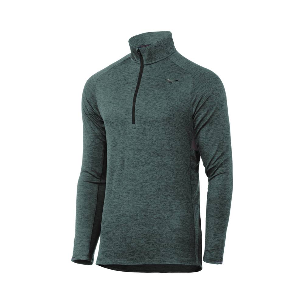 Panske Treningove Oblecenie Mizuno Alpha Half Zip Zelene Vypredaj QZKC15028